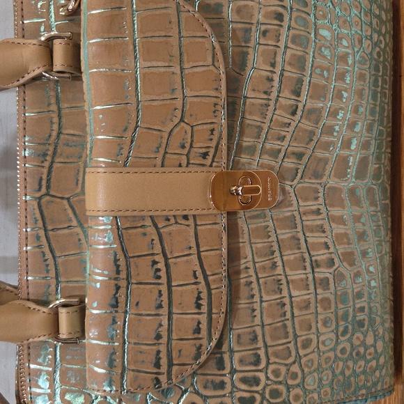 💛🔹️Brahmin 🔹️Small Caroline Mineral Blue  Fremont Genuine Leather Satchel - Picture 8 of 11